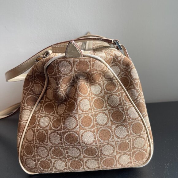 Salvatore Ferragamo Boston Bag Brown & Ivory Gancini All-Over Pattern - Preowned - Picture 6 of 16